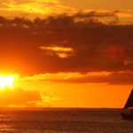 sailboat sunset ocean clouds hawaii